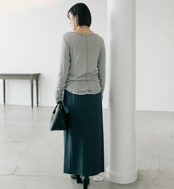  「【リバイバル/やわらかな肌触り】シルクカシミヤブレンドボートT」|Tシャツ・カットソー|