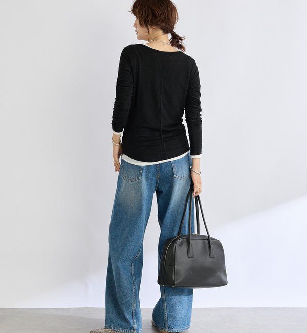  「【リバイバル/やわらかな肌触り】シルクカシミヤブレンドボートT」|Tシャツ・カットソー|