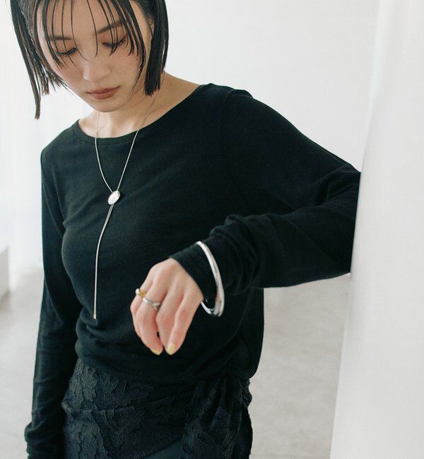  「【リバイバル/やわらかな肌触り】シルクカシミヤブレンドボートT」|Tシャツ・カットソー|