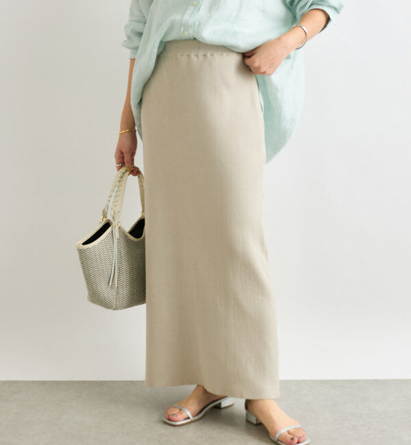  「【美シルエット】コットンリブニットスカート」|スカート|