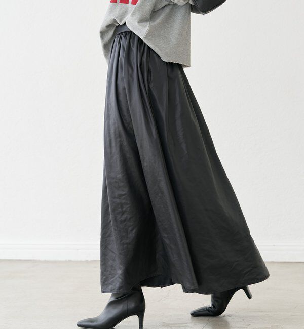  「【上品な光沢感】グロッシーギャザースカート」|スカート|