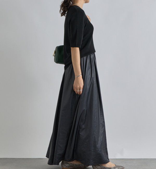  「【上品な光沢感】グロッシーギャザースカート」|スカート|