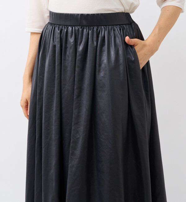  「【上品な光沢感】グロッシーギャザースカート」|スカート|