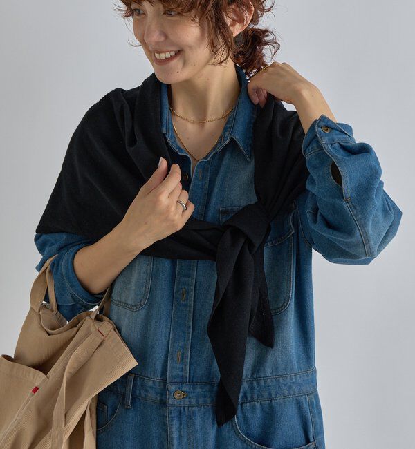  「【新色追加/リバイバル】【MONN.:.(モン)】サンカクストール」|ストール|ブラック