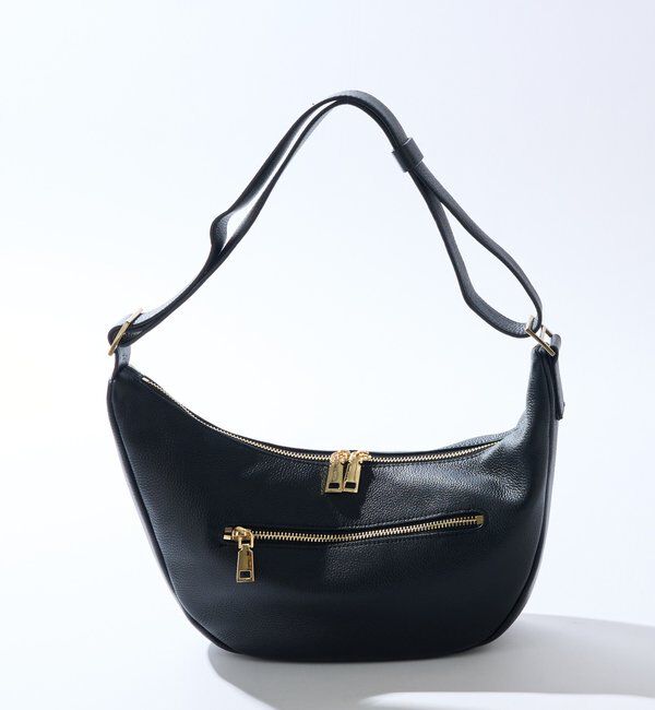  「【軽量◎】カーブレザーショルダーバッグ」|クラッチバッグ|