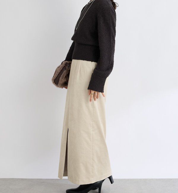  「【すっきり見えが叶う】ブラッシュドクロスIラインスカート」|スカート|