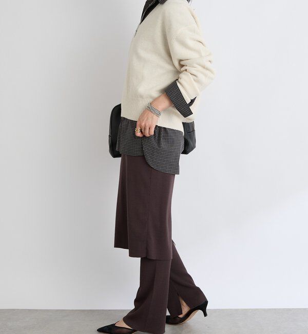  「【女性らしいデコルテライン】ウールVニット」|ニット・セーター|