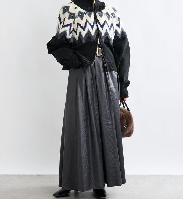  「【モダンな印象】ノルディックニットブルゾン」|カーディガン|