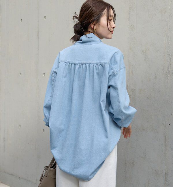  「予約【新色追加/抜け感】デニムボウタイシャツ」|シャツ・ブラウス|