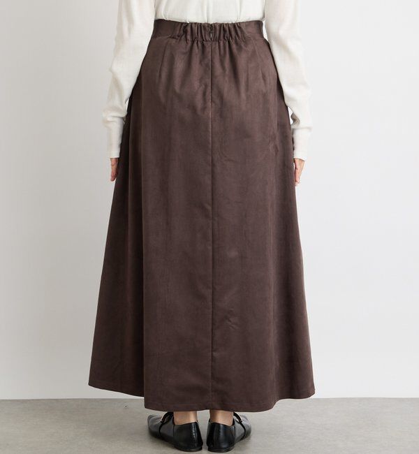  「【モダンな印象】ブラッシュドクロスサイドタックスカート」|スカート|