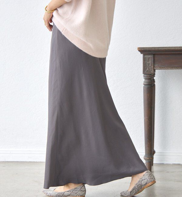  「【リラクシーな履き心地】ヴィンテージサテンバイアススカート」|スカート|