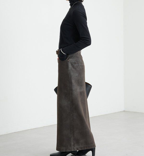  「【ヴィンテージムード】ウォッシュドクロスタイトスカート」|スカート|