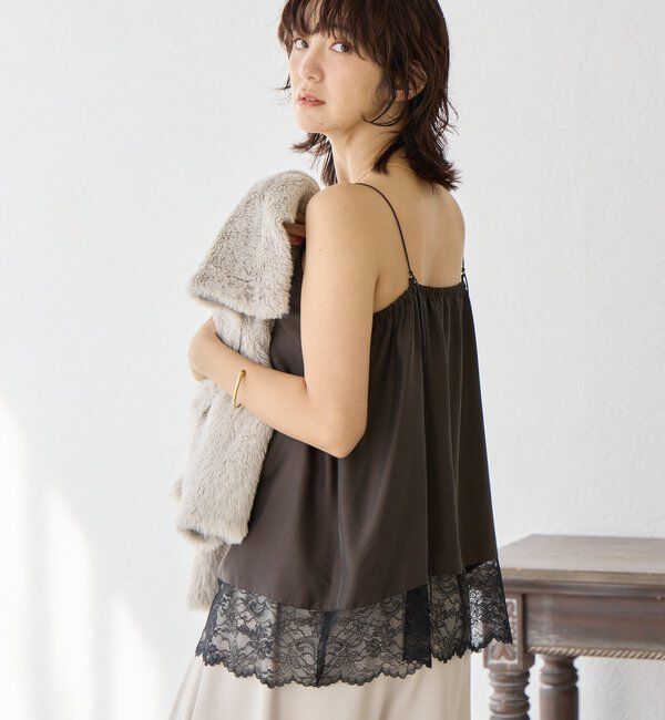 「【新色追加/鮮度抜群】レーストリムキャミソール」|シャツ・ブラウス|