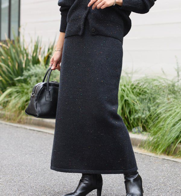  「【セットアップ対応可】ブークレーヤーンタイトスカート」|スカート|