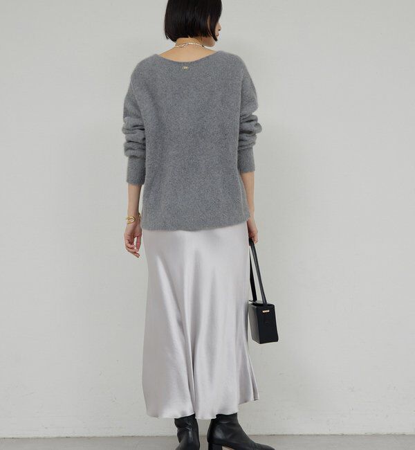  「【デコルテ美人ニット】ファーウールキーネックニット」|ニット・セーター|