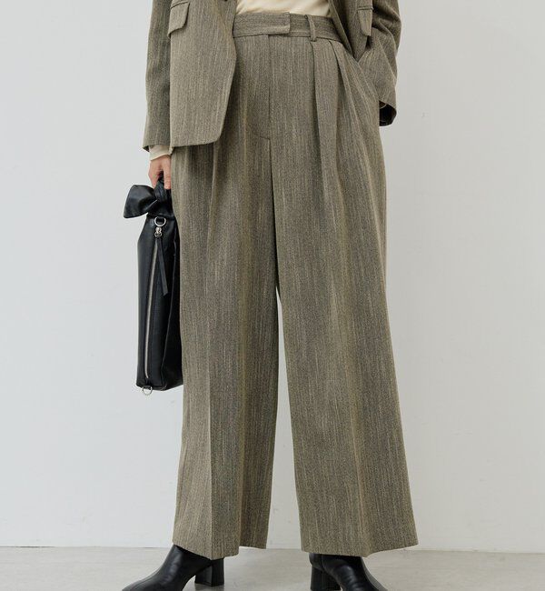  「【3サイズ展開】【セットアップ対応】ダブルタックツイードパンツ」|チノ|