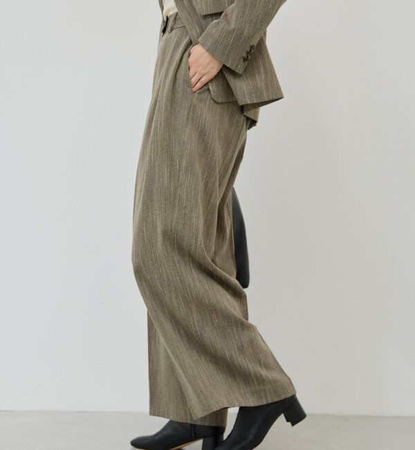  「【3サイズ展開】【セットアップ対応】ダブルタックツイードパンツ」|チノ|