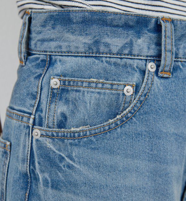  「【PEAS】スラッシュデニムパンツ」|デニム|