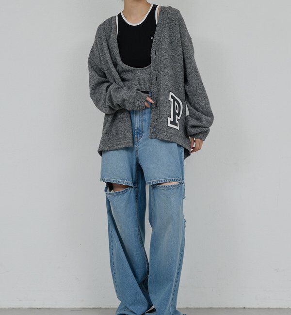  「【PEAS】スラッシュデニムパンツ」|デニム|