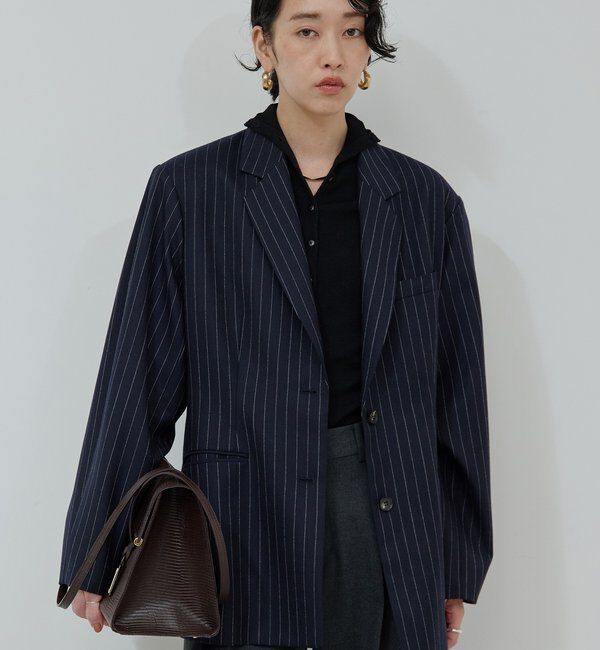  「【比留川游さんコラボ】ウエストシェイプジャケット」|テーラードジャケット|ネイビー