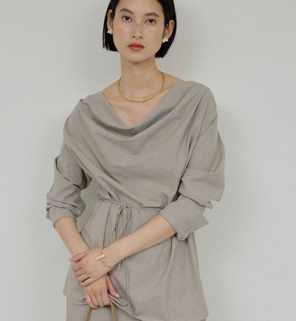  「【セットアップ対応】【2way】ドレープブラウス」|シャツ・ブラウス|