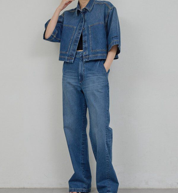  「【PEAS】【セットアップ対応】デニムハーフスリーブシャツ」|シャツ・ブラウス|