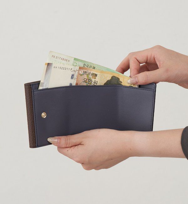  「モノグラムプレート三つ折りウォレット」|財布|