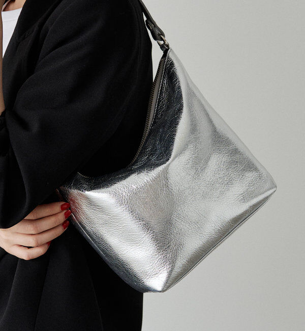  「ソフトレザーシンプルショルダーバッグ［silver］」|ショルダー・メッセンジャー|