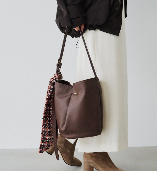  「ツイードスカーフ付きレザー2WAYショルダーバッグ」|ショルダー・メッセンジャー|