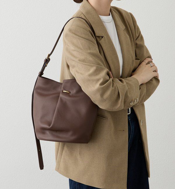  「ツイードスカーフ付きレザー2WAYショルダーバッグ」|ショルダー・メッセンジャー|