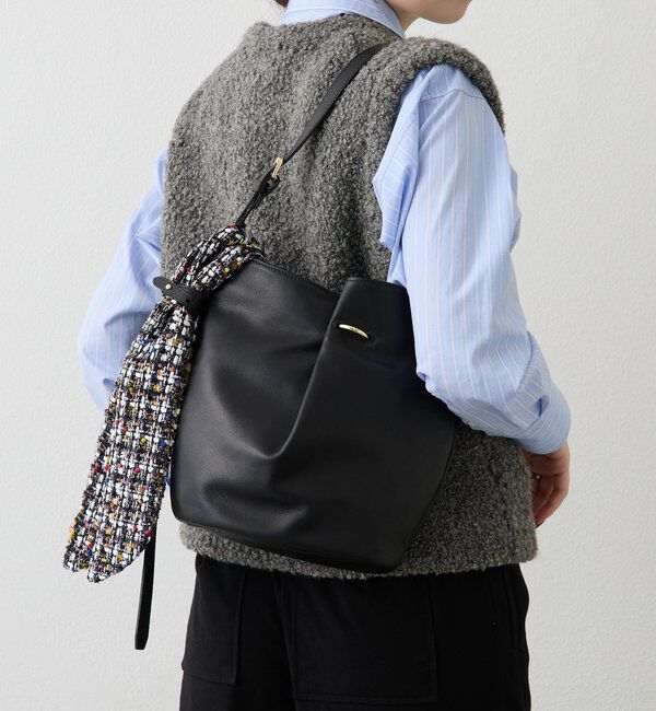 「ツイードスカーフ付きレザー2WAYショルダーバッグ」|ショルダー・メッセンジャー|