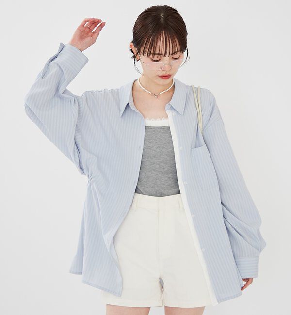  「[森川企画]レイヤードストライプドロストシャツ」|シャツ・ブラウス|