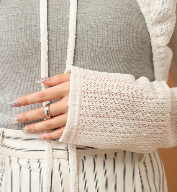  「ギャザーリボンボレロ」|カーディガン|