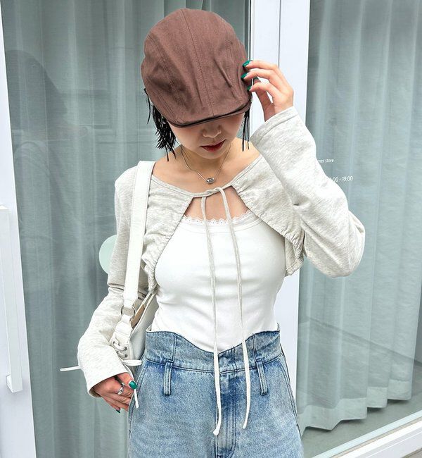  「ギャザーリボンボレロ」|カーディガン|