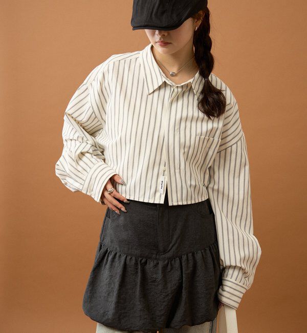  「ストライプショートシャツ」|シャツ・ブラウス|