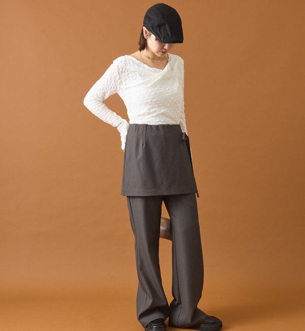  「レースオフショルロングTシャツ」|Tシャツ・カットソー|