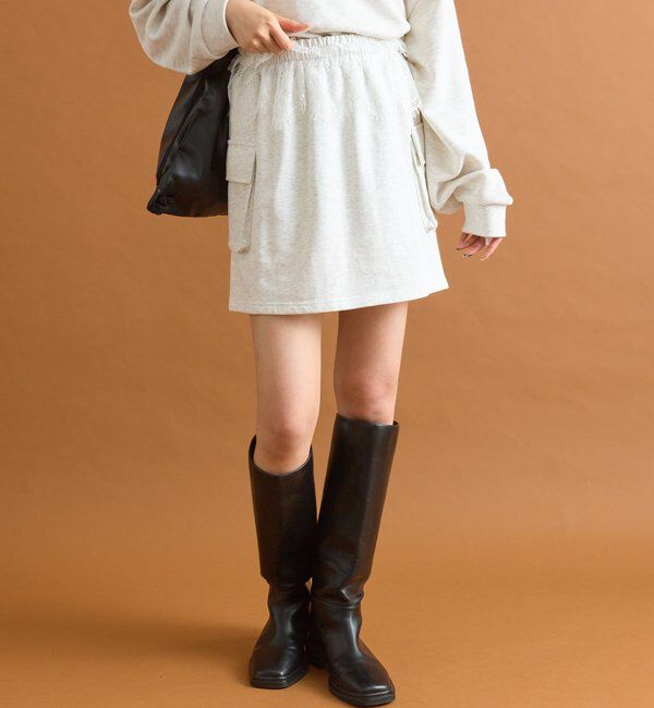  「ウエストレーススウェットミニスカート」|スカート|