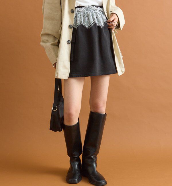  「ウエストレーススウェットミニスカート」|スカート|