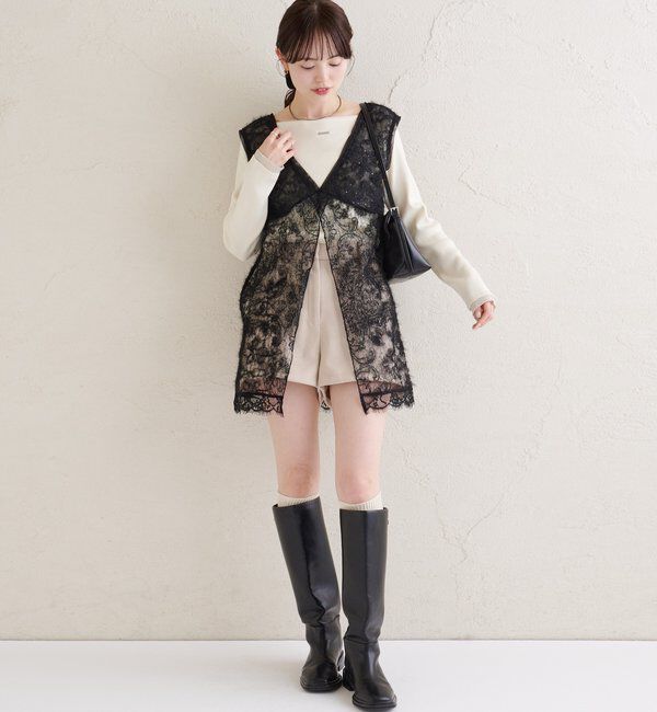  「シャギーレース タンクチュニック」|シャツ・ブラウス|