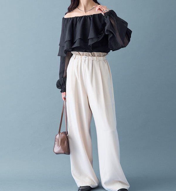  「シアーフリル長袖ブラウス」|シャツ・ブラウス|