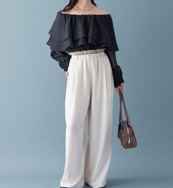  「シアーフリル長袖ブラウス」|シャツ・ブラウス|