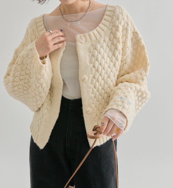  「ポコポコニットカーディガン」|カーディガン|