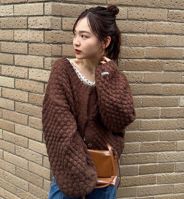  「ポコポコニットカーディガン」|カーディガン|