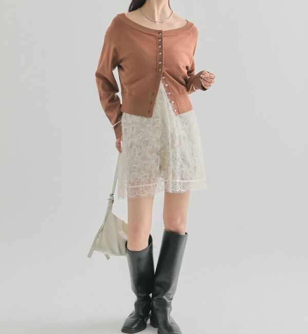  「クリアボタン カーディガン」|カーディガン|