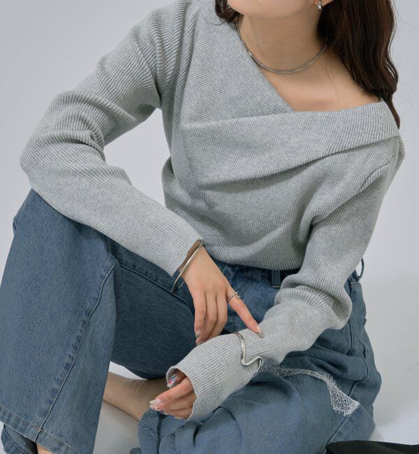  「オフショルリブニット」|ニット・セーター|