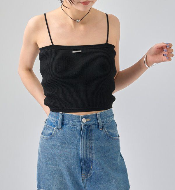  「パット付き ショートニットキャミソール」|キャミソール|