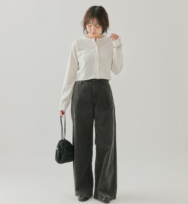  「チビボタン長袖カーディガン」|カーディガン|