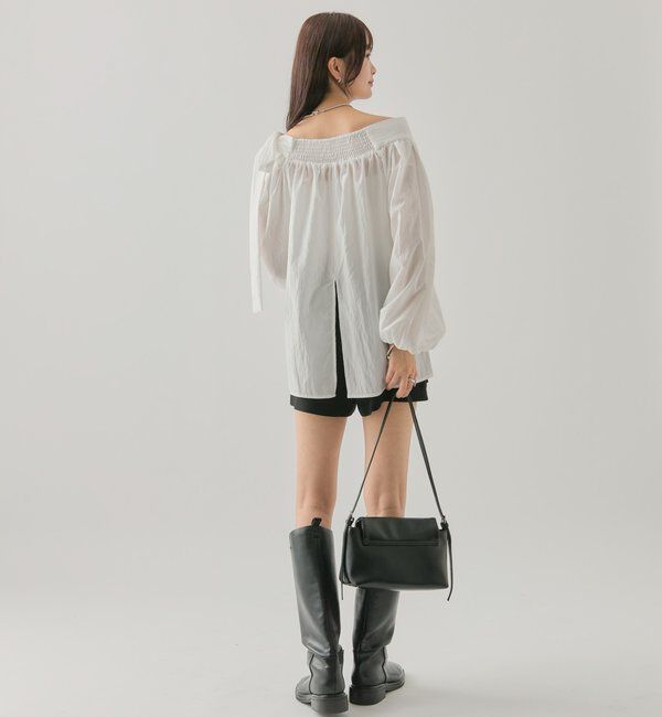  「肩リボンオフショルブラウス」|シャツ・ブラウス|