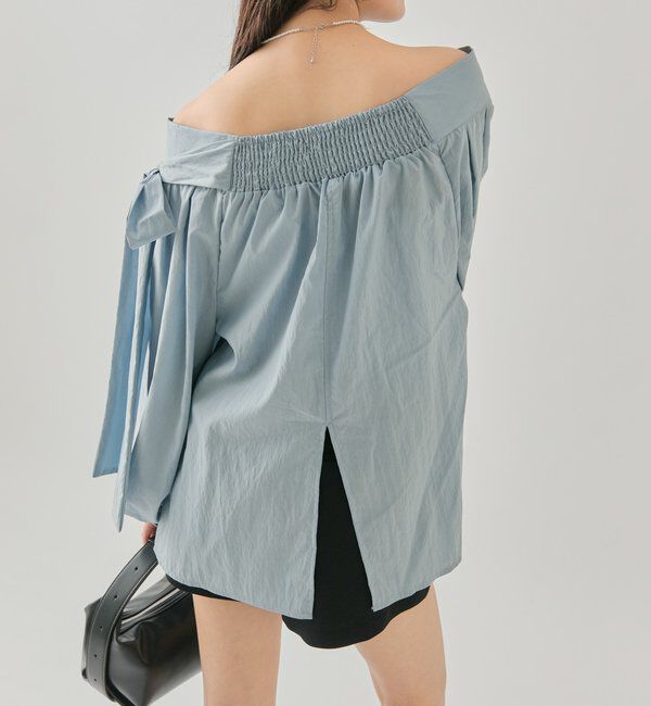  「肩リボンオフショルブラウス」|シャツ・ブラウス|