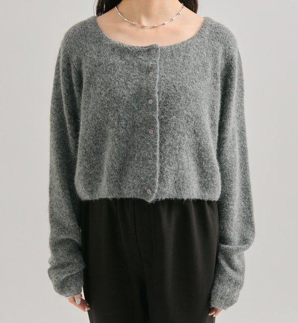  「スクエアネックニットカーディガン」|カーディガン|